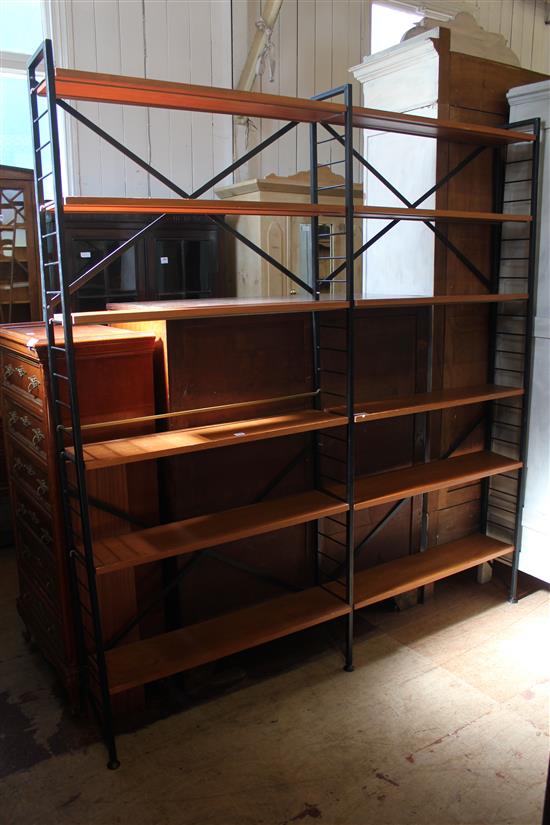 Metal framed bookshelves